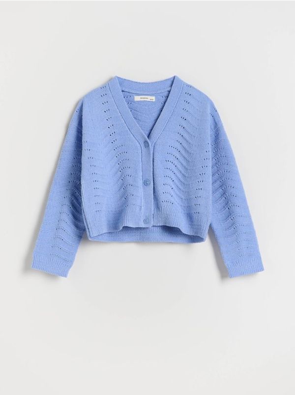 Reserved Reserved - Rupičasta vesta - svjetloplavo