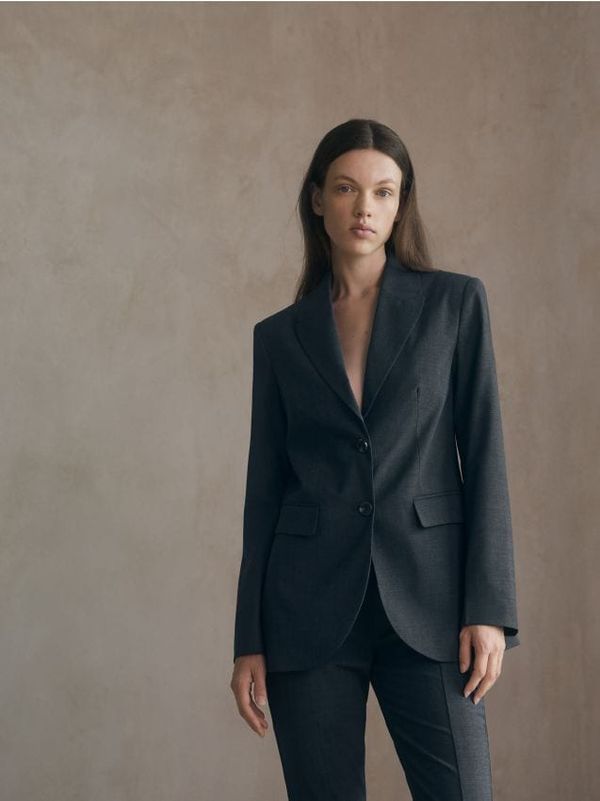 Reserved Reserved - Sako od mješavine vune - tamnosivo