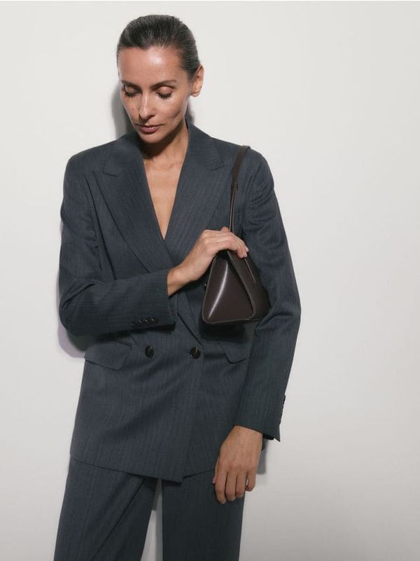 Reserved Reserved - Sako s dvostrukim kopčanjem od mješavine vune - srednjesivo