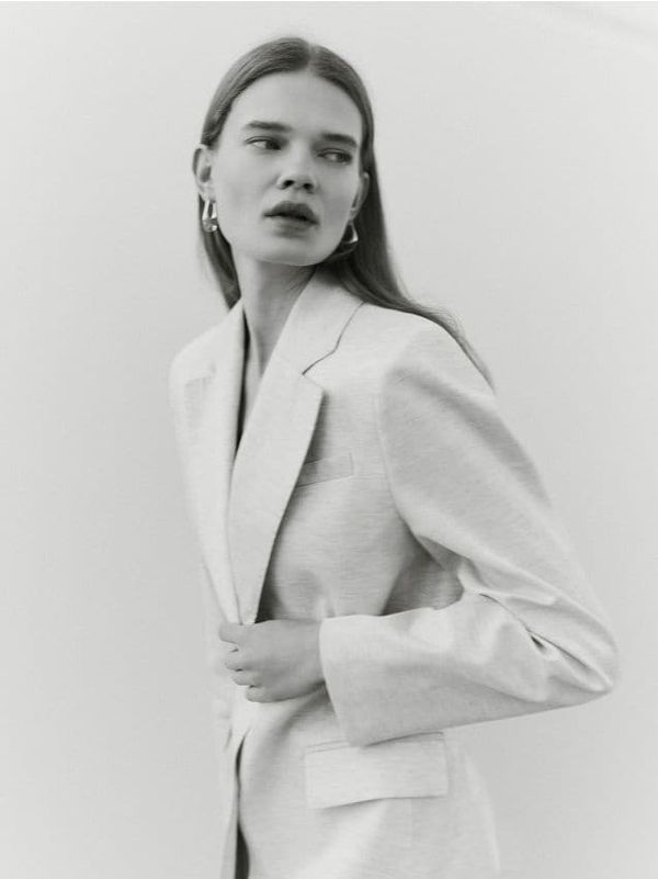 Reserved Reserved - Sako s visokim udjelom lana i mješavinom viskoze - bež