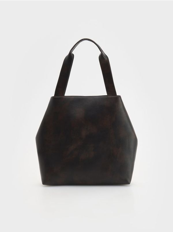 Reserved Reserved - Shopper torba iznošena izgleda - tamnosmeđe