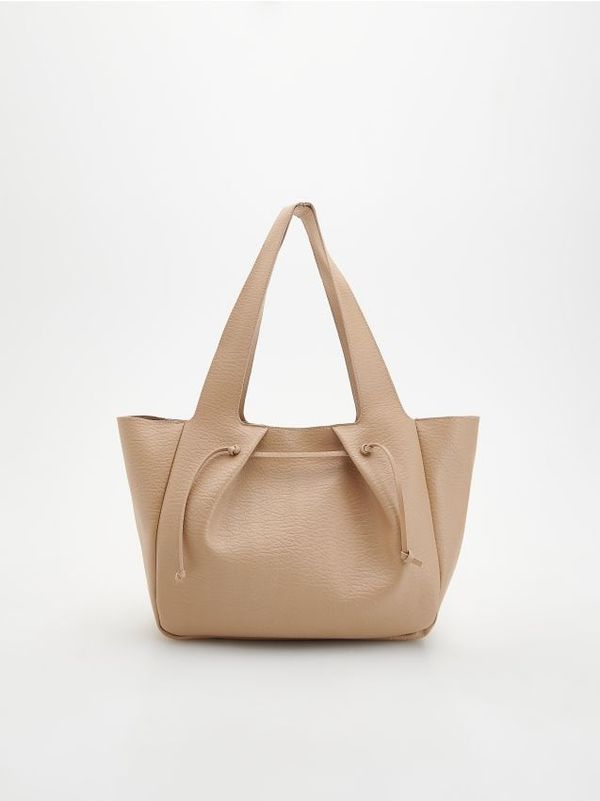 Reserved Reserved - Shopper torba s vezicama za pritezanje - bež