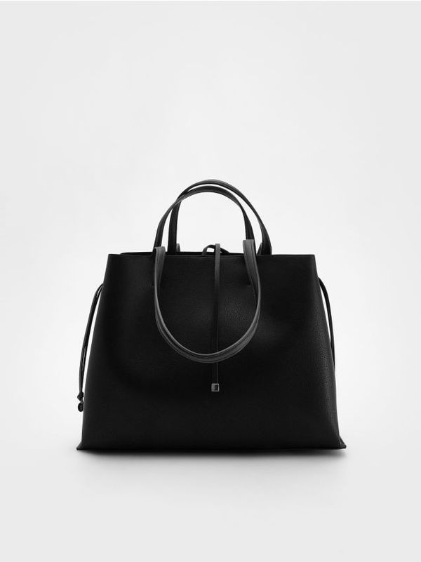 Reserved Reserved - Shopper torba s vezicama za pritezanje - crno