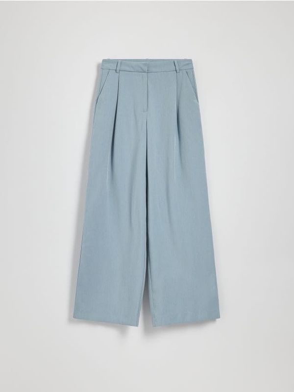 Reserved Reserved - Široke hlače s naborima - svjetloplavo