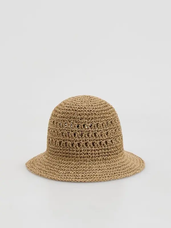 Reserved Reserved - Slamnati šešir bucket - boja pšenice