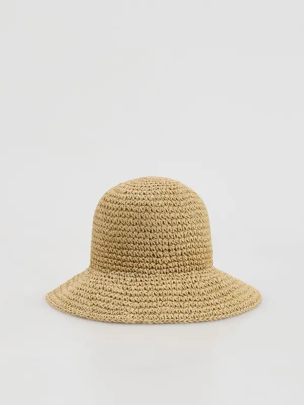 Reserved Reserved - Slamnati šešir bucket - boja pšenice