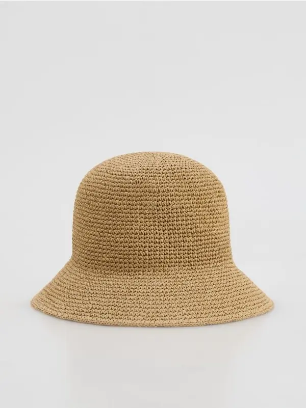 Reserved Reserved - Slamnati šešir bucket - boja pšenice