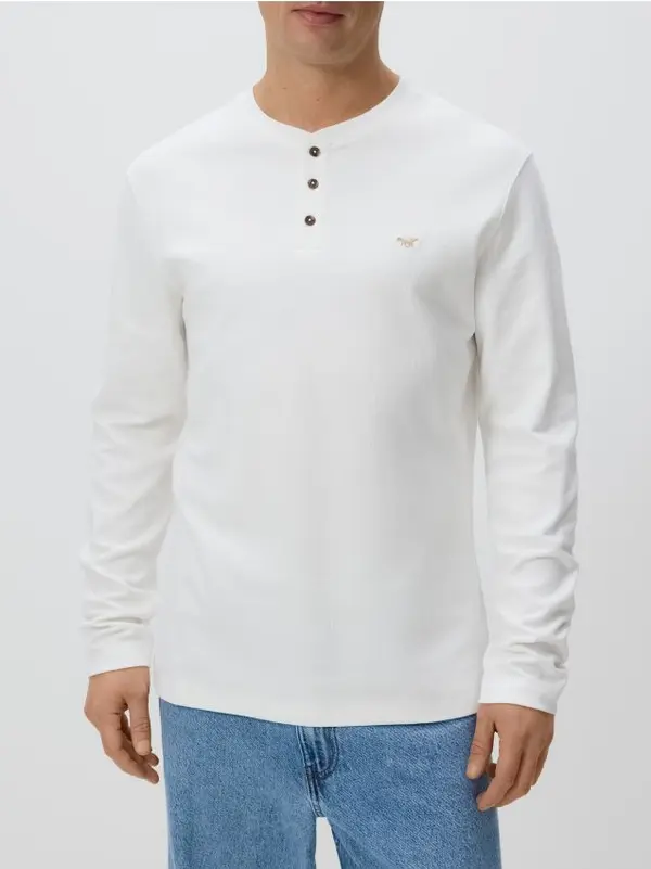 Reserved Reserved - Slim fit bluza dugih rukava - krem