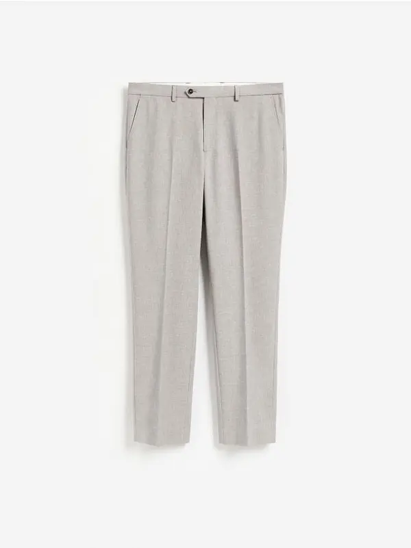 Reserved Reserved - Slim fit hlače od odijela - boja kave
