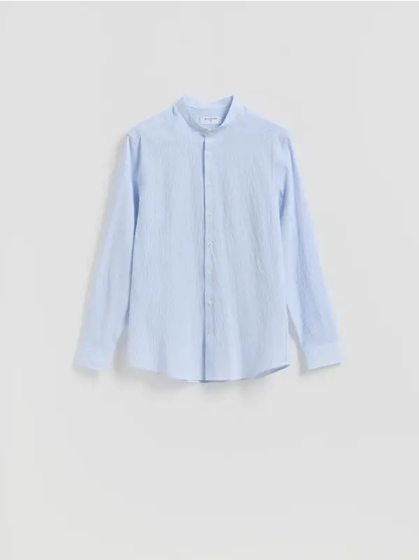 Reserved Reserved - Slim fit košulja s podignutim ovratnikom - bljedoplavo