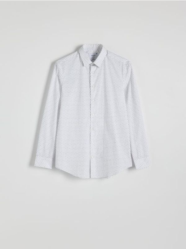 Reserved Reserved - Slim fit pamučna košulja - tamnosivo