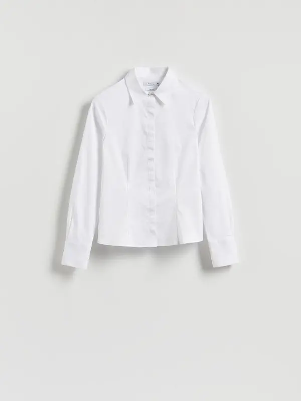 Reserved Reserved - Slim fit prugasta košulja - bijela
