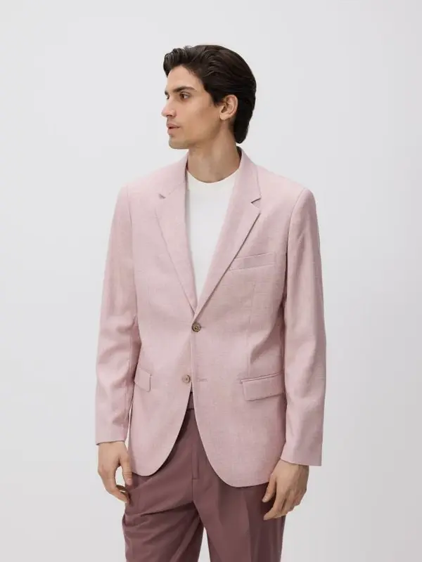 Reserved Reserved - Slim fit sako - pastelnoružičasto