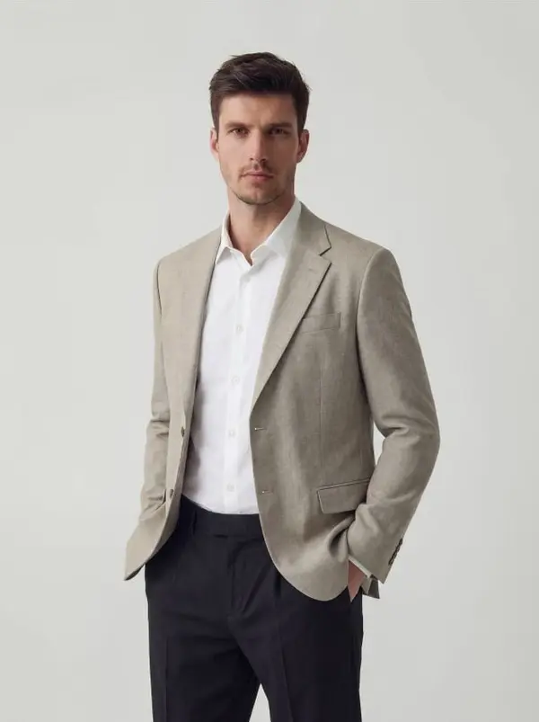 Reserved Reserved - Slim fit sako s dodatkom viskoze - srednjesivo