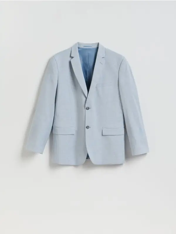 Reserved Reserved - Slim fit sako s mješavinom viskoze - bljedoplavo