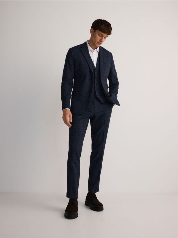 Reserved Reserved - Slim fit sako s mješavinom viskoze - mornarsko plava