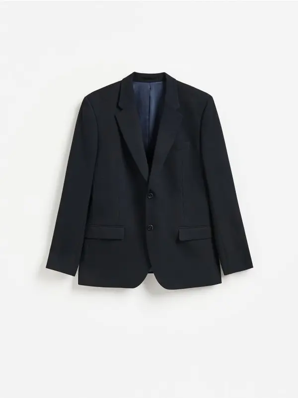 Reserved Reserved - Slim fit sako s mješavinom viskoze - mornarsko plava