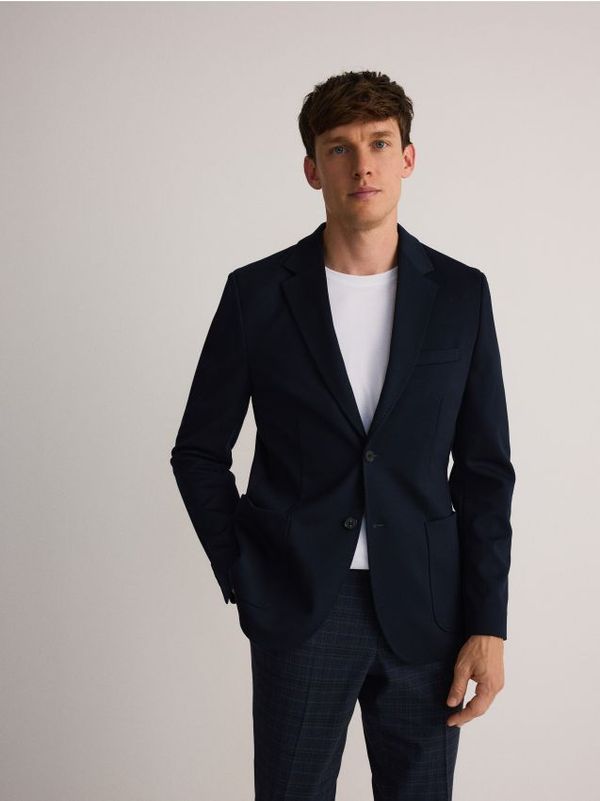 Reserved Reserved - Slim fit sako s mješavinom viskoze - mornarsko plava