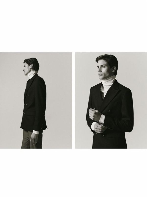 Reserved Reserved - Slim fit sako s mješavinom vune - crno