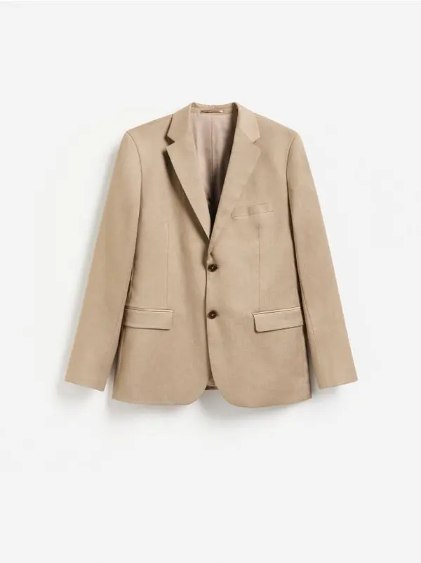 Reserved Reserved - Slim fit sako s viskozom - boja kave