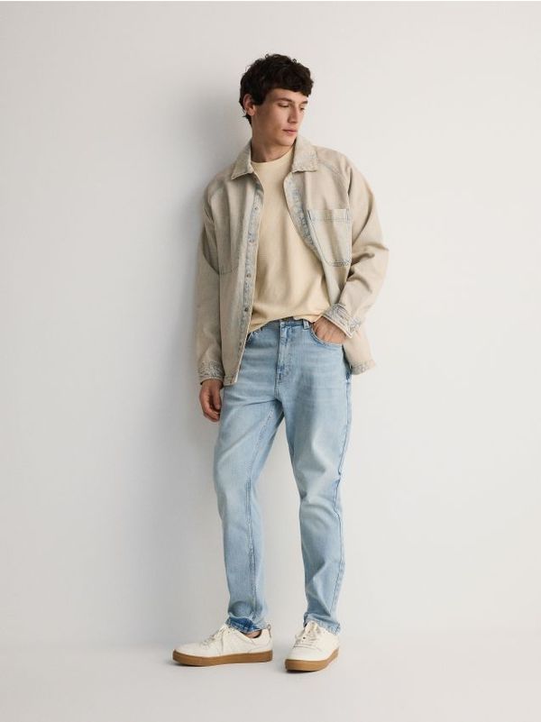 Reserved Reserved - Slim fit traperice s poderotinama - plava