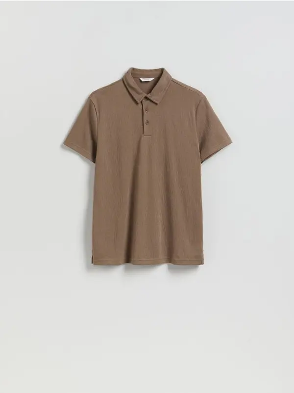 Reserved Reserved - Slim polo-majica - bež