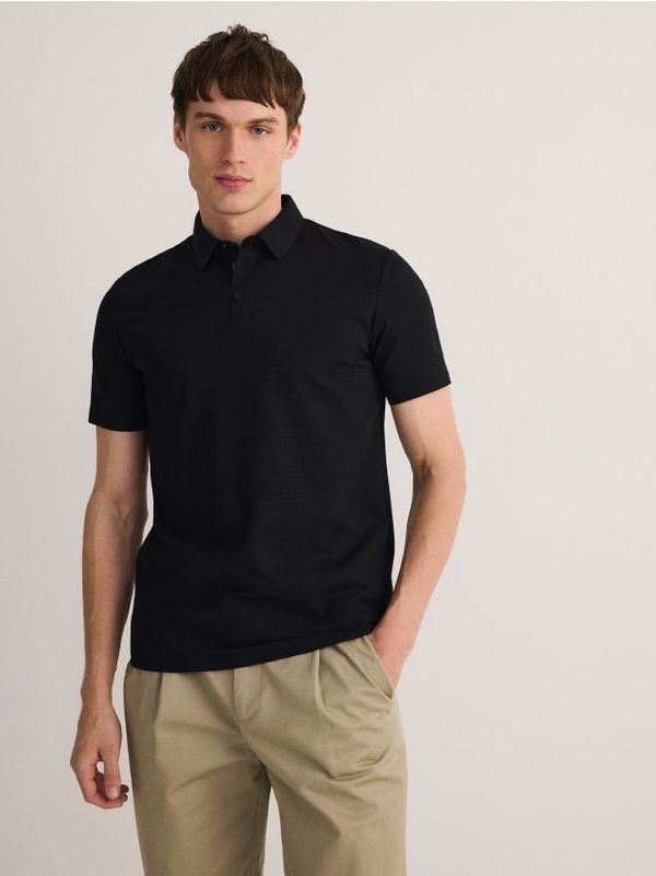 Reserved Reserved - Slim polo-majica - crno