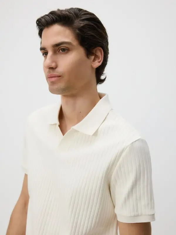 Reserved Reserved - Slim polo-majica - krem