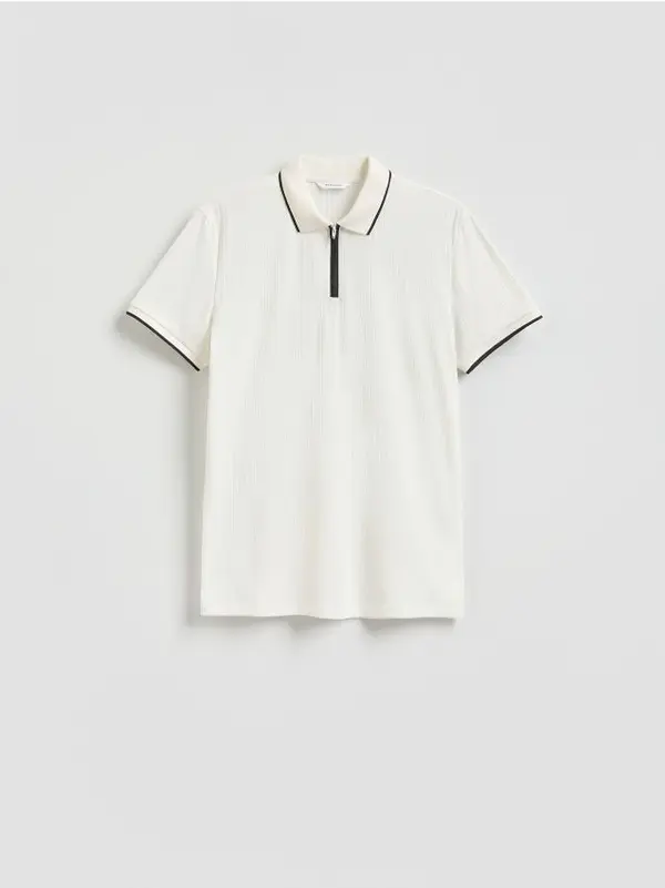 Reserved Reserved - Slim polo-majica - krem