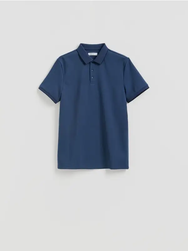 Reserved Reserved - Slim polo-majica - mornarsko plava