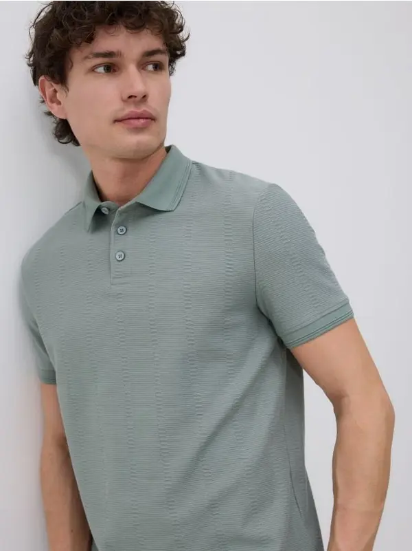 Reserved Reserved - Slim polo-majica - prljavozeleno