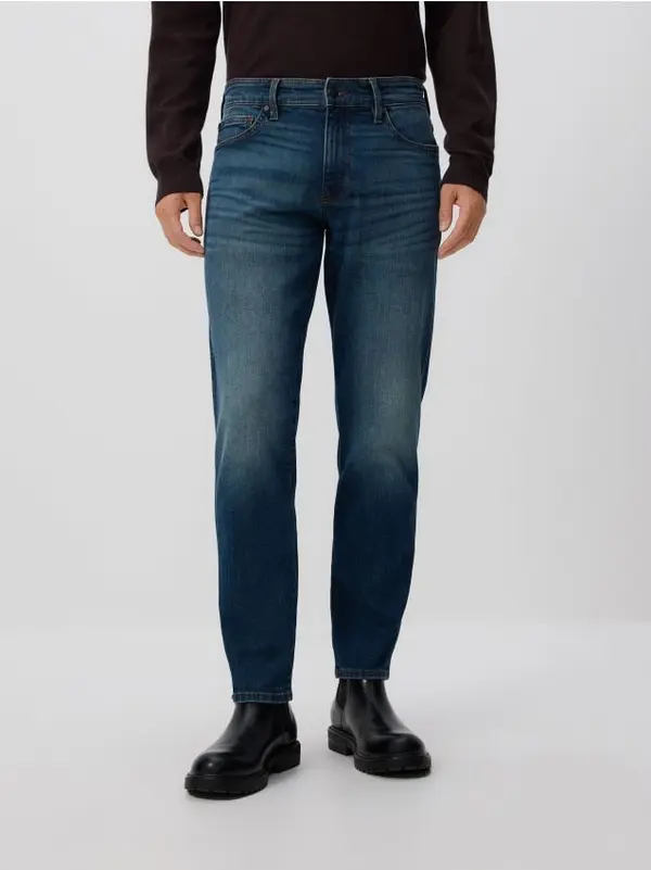 Reserved Reserved - Slim traperice isprana izgleda - indigo jeans