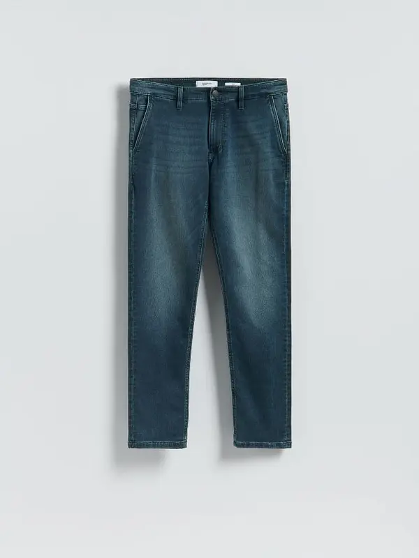 Reserved Reserved - Slim traperice isprana izgleda - indigo jeans