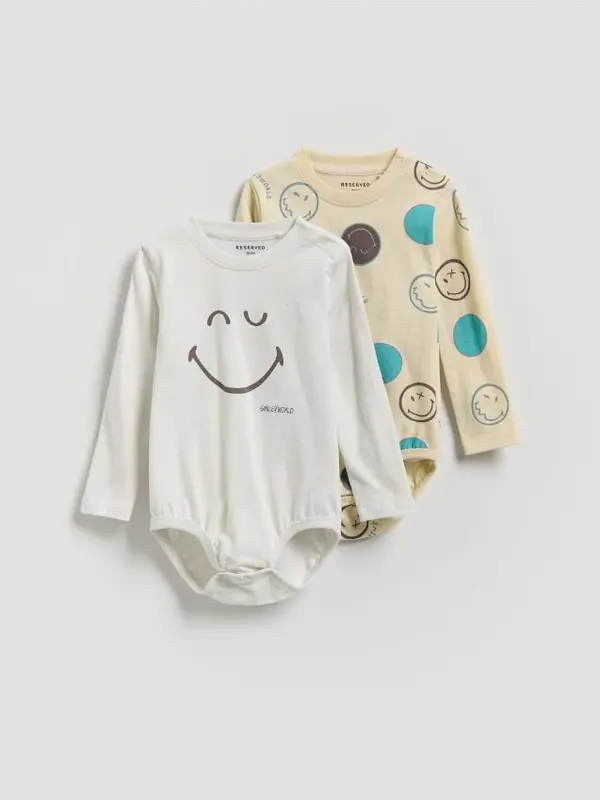 Reserved Reserved - SmileyWorld® body 2 pakiranje - svijetlo siva