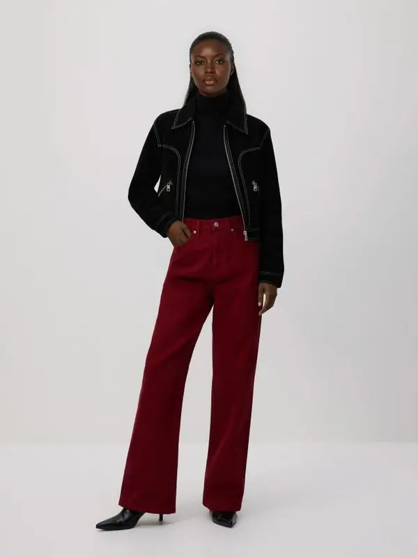 Reserved Reserved - Straight fit traperice - crvena