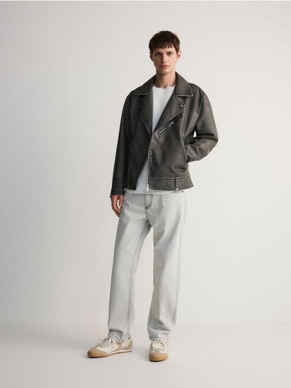 Reserved Reserved - Straight fit traperice - light grey