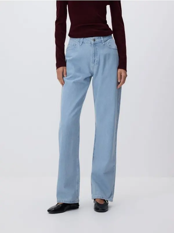 Reserved Reserved - Straight fit traperice - plava