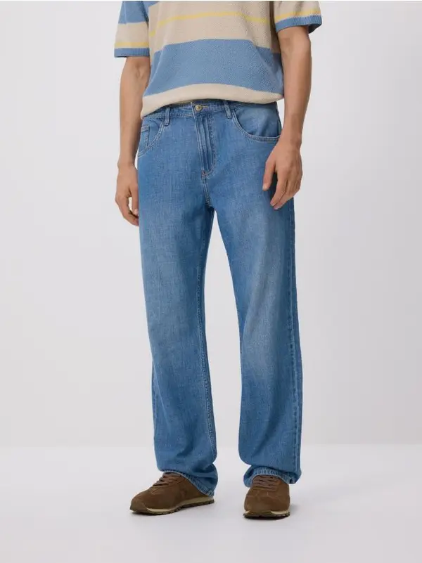 Reserved Reserved - Straight fit traperice - plava
