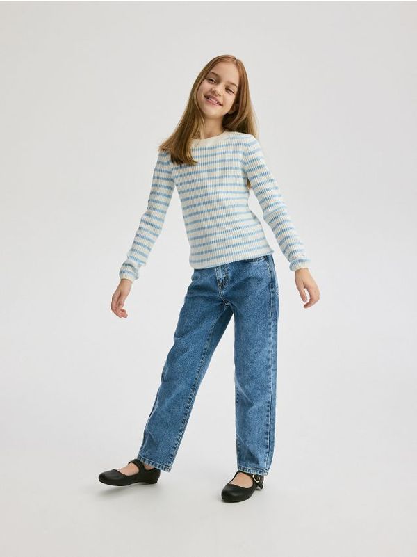 Reserved Reserved - Straight fit traperice - plavo