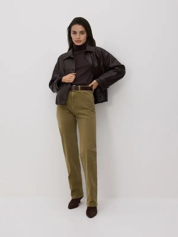 Reserved Reserved - Straight fit traperice - zelena