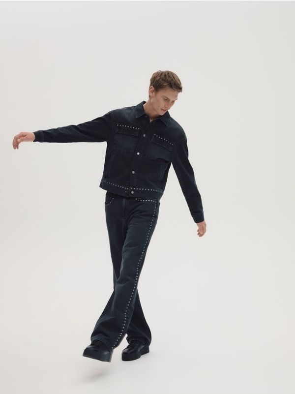 Reserved Reserved - Straight traperice isprana izgleda - crno