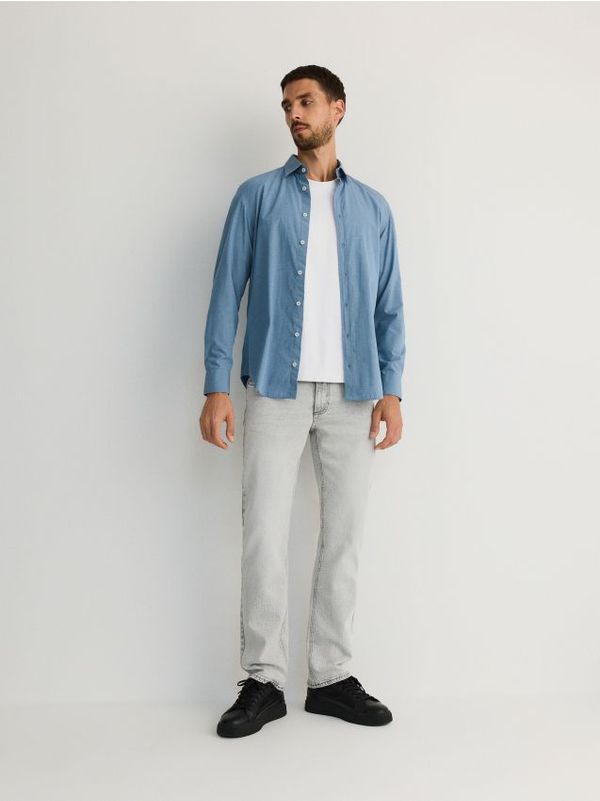 Reserved Reserved - Straight traperice isprana izgleda - light grey