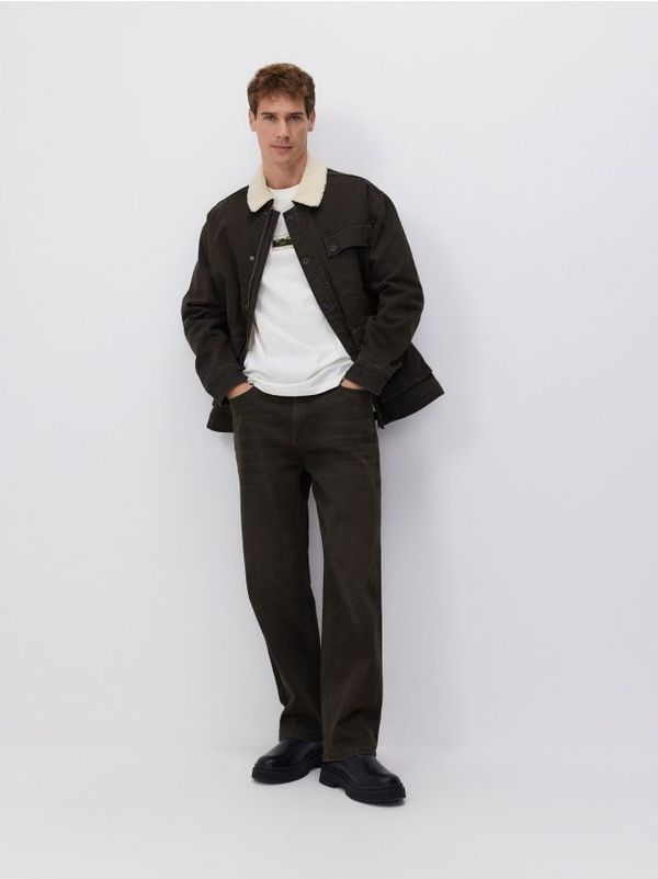 Reserved Reserved - Straight traperice isprana izgleda - prljavosmeđe