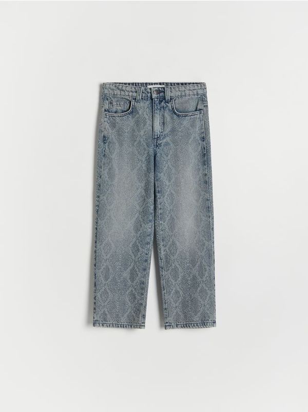 Reserved Reserved - Straight traperice sa životinjskim uzorkom - siva