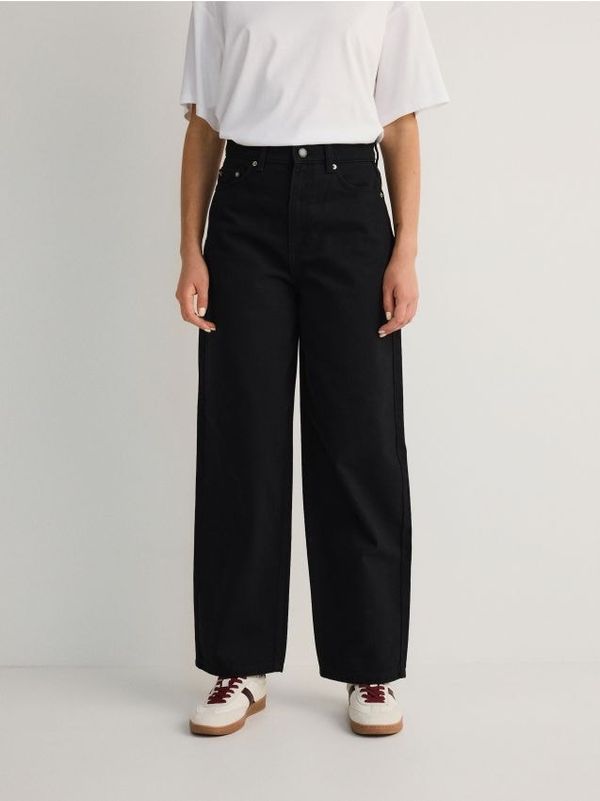 Reserved Reserved - Straight traperice visokog struka - crno