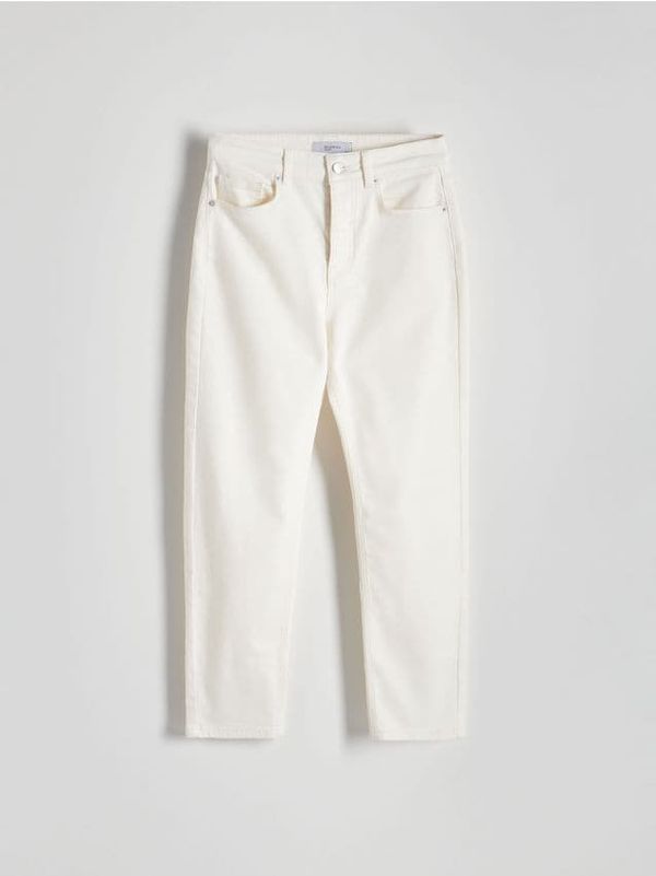 Reserved Reserved - Straight traperice visokog struka - krem