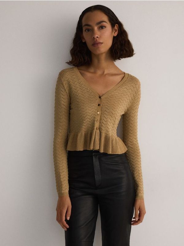 Reserved Reserved - Strukturirana vesta s visokim udjelom viskoze - zlatnosmeđe