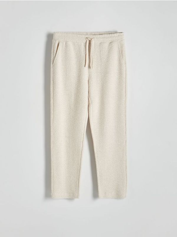 Reserved Reserved - Strukturirane hlače od žerseja - bež