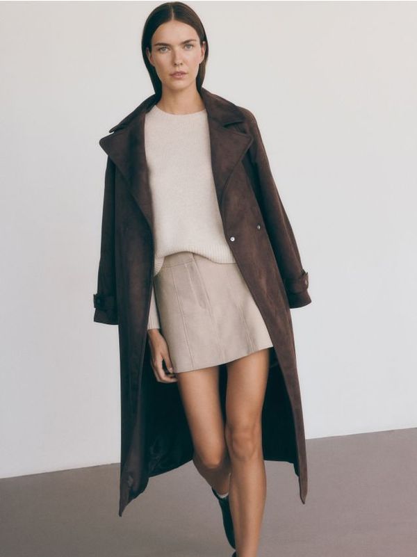 Reserved Reserved - Suknja-hlače od melanža - bež