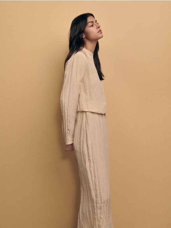 Reserved Reserved - Suknja od naborane tkanine - boja kože